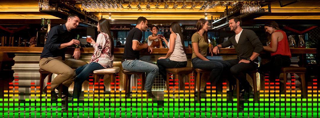 A Person Playing Music in a Business