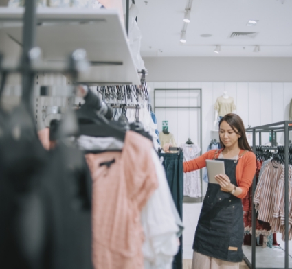 A clothing store using Pandora for Business